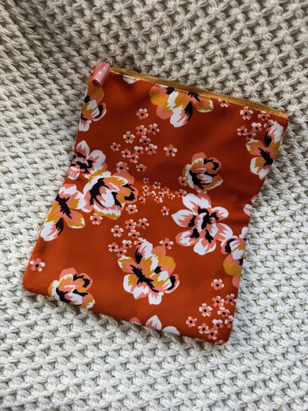 Rachel Pally Mustard Yellow Clutch with Floral Accent